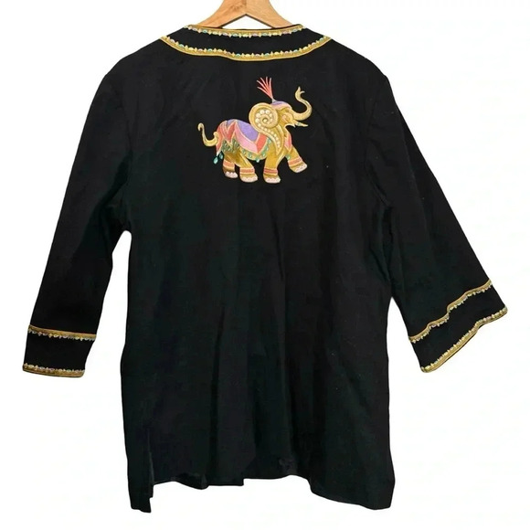 Bob Mackie Wearable Art Black Elephant Jacket Size XL Women's NWT Maximalist - Picture 5 of 11